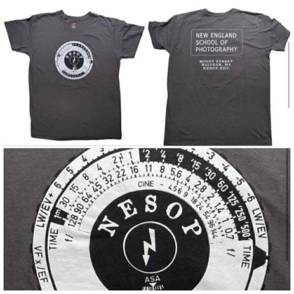 New England School Of Photography Short Sleeve Gray Graphic T Unisex Men's L - Picture 1 of 7
